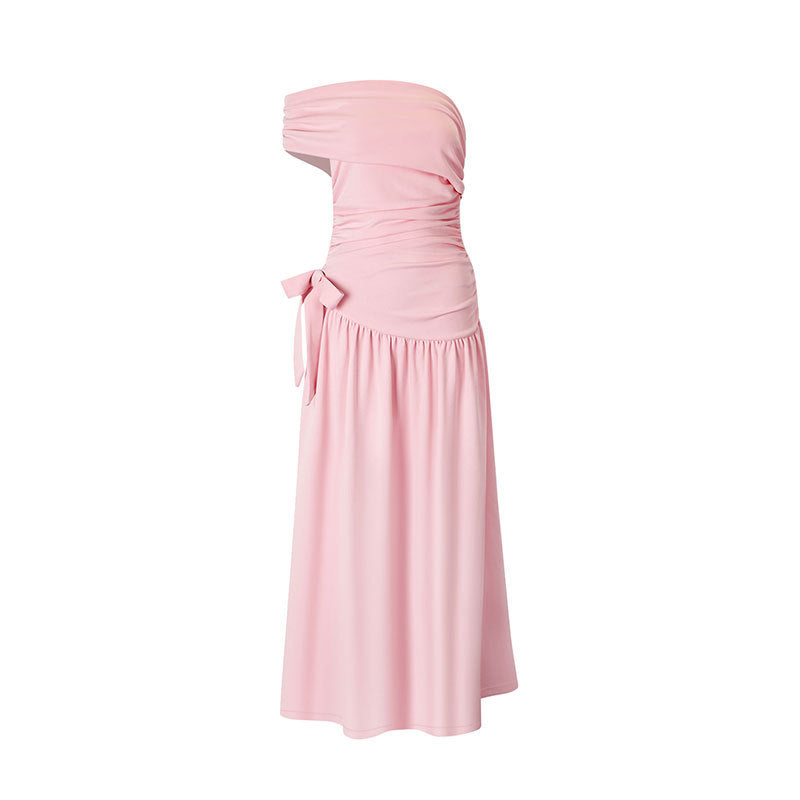 Damen Wickelkleid mit verstellbarem Taillengürtel und asymmetrischem Ausschnitt EB