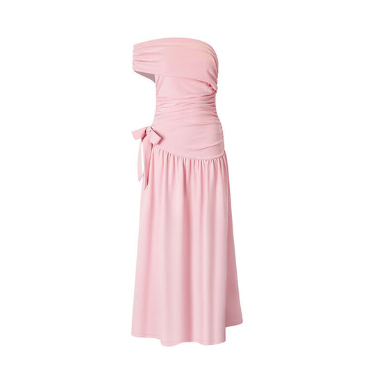 Damen Wickelkleid mit verstellbarem Taillengürtel und asymmetrischem Ausschnitt EB