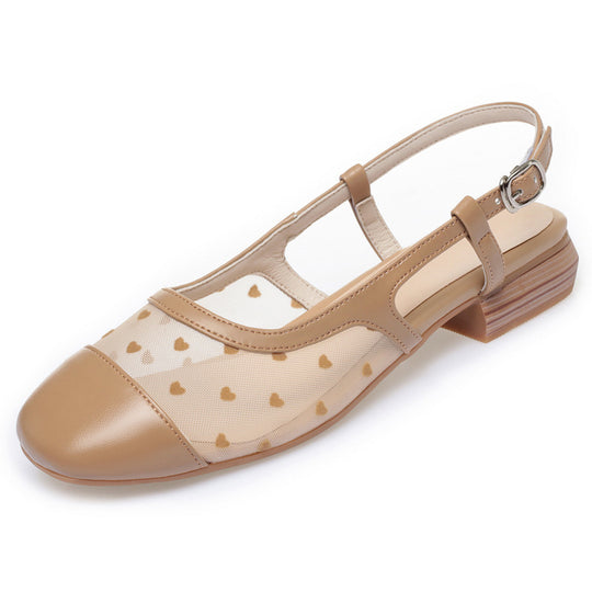 Damen Slingpumps mit einem romantischen Herzdesign und bequemem Blockabsatz EB