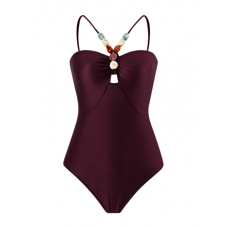 Damen Bandeau-Badeanzug mit asymmetrischem Rock EB