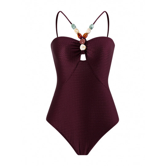 Damen Bandeau-Badeanzug mit asymmetrischem Rock EB