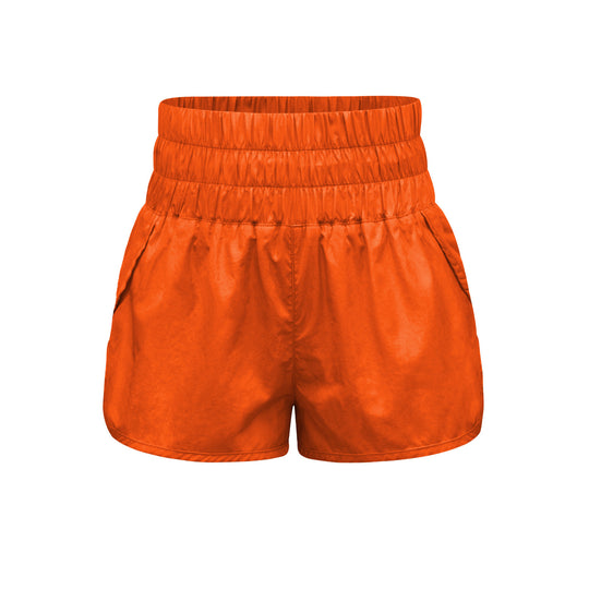 Damen sportliche Shorts mit elastischem Bund und praktischen Eingrifftaschen EB