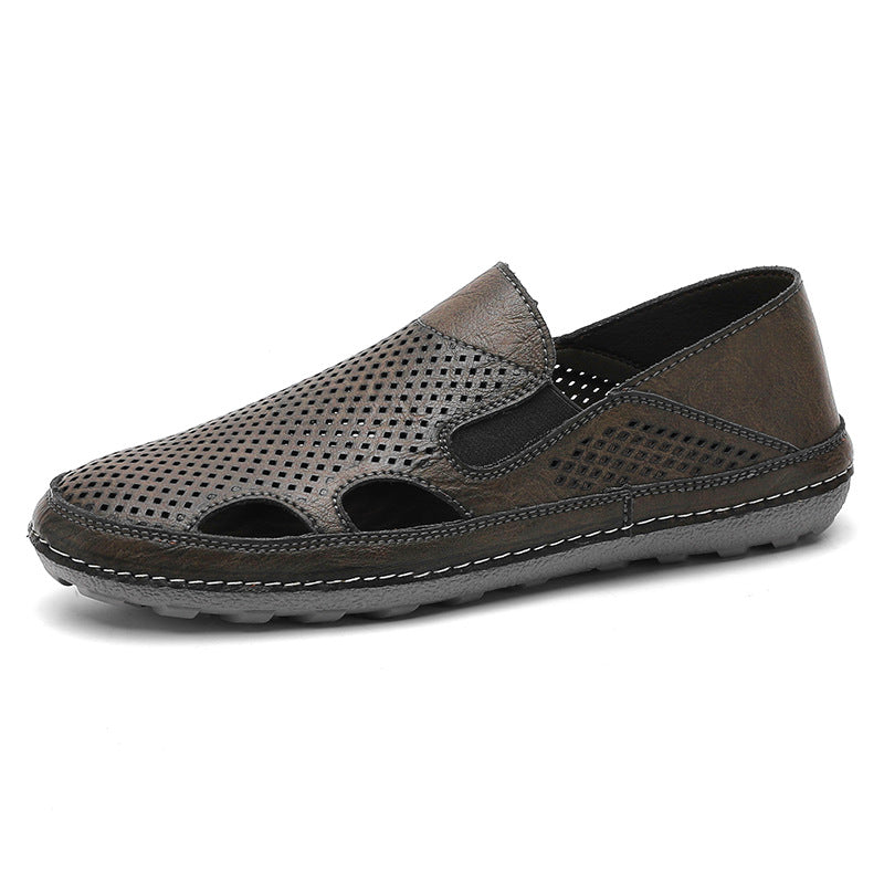 Damen luftige Leder Slipper EB