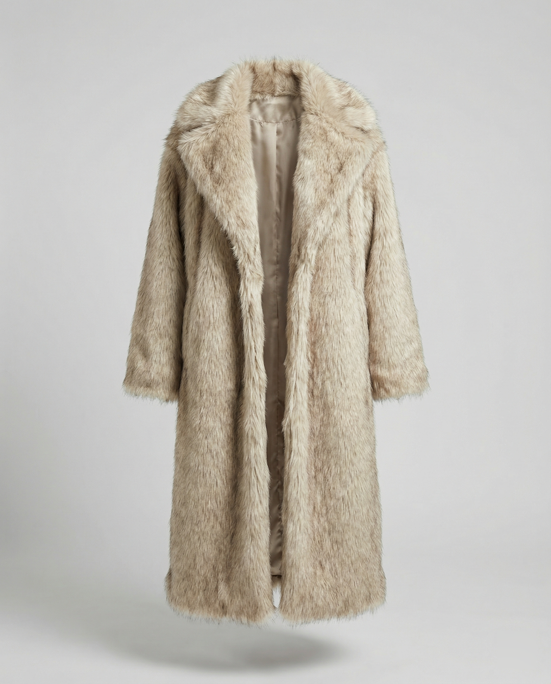 Damen luxuriöser kunstfellmantel im großzügigen Design EB