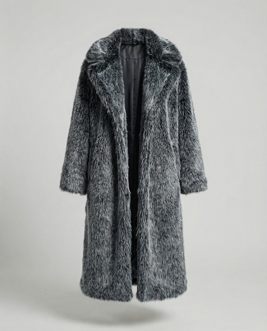Damen luxuriöser kunstfellmantel im großzügigen Design EB