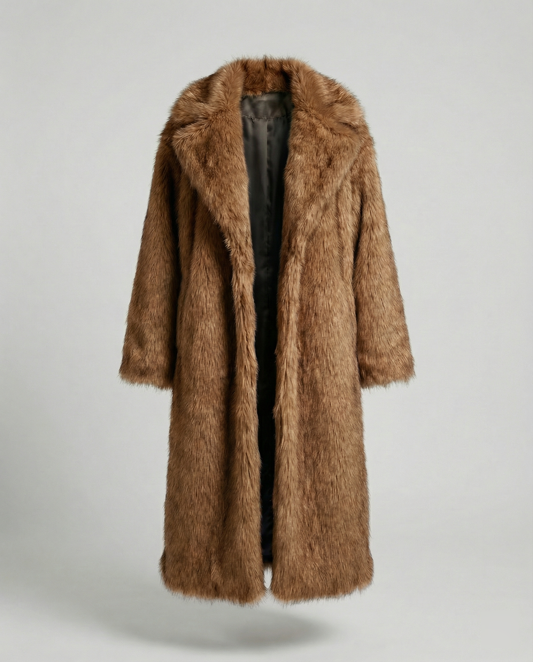 Damen luxuriöser kunstfellmantel im großzügigen Design EB