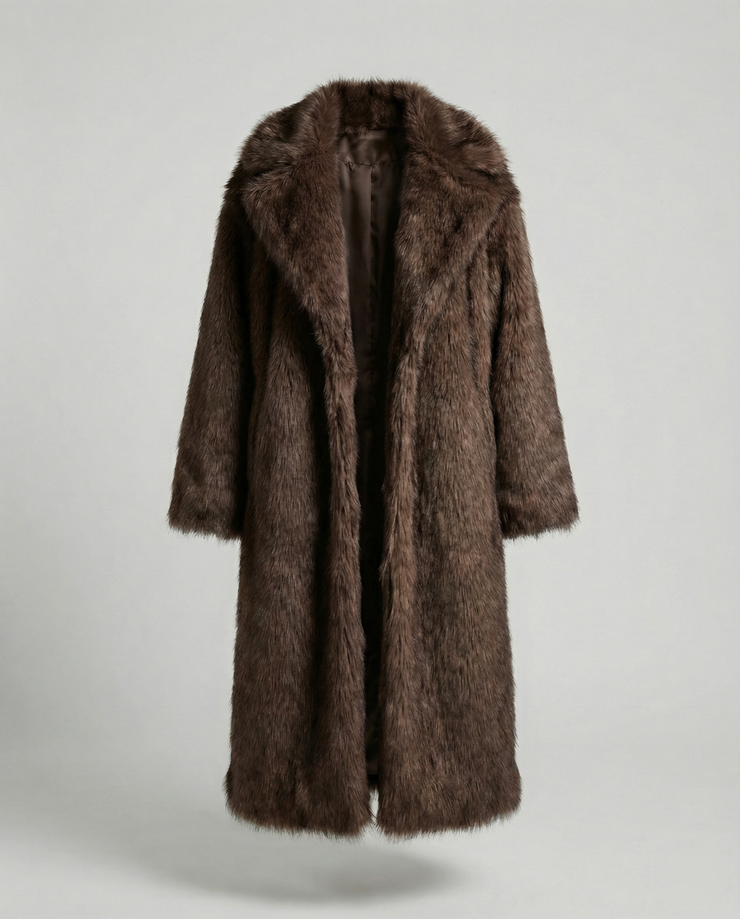 Damen luxuriöser kunstfellmantel im großzügigen Design EB