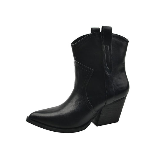 Damen modische Ankle Boots im eleganten Look mit spitzem Zehenbereich EB