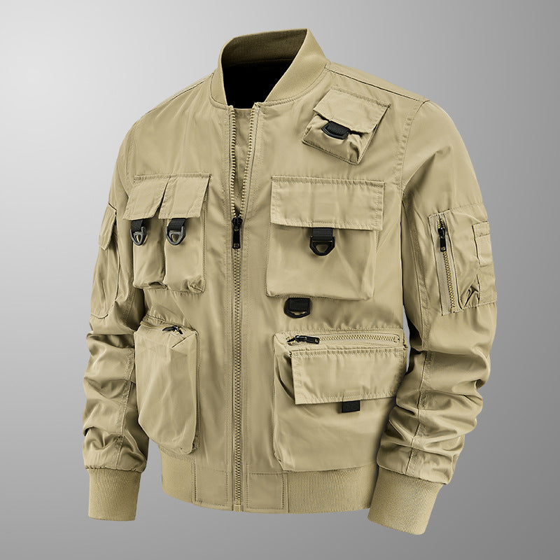 Herren taktische Multifunktionale Bomberjacke mit mehreren Taschen EB