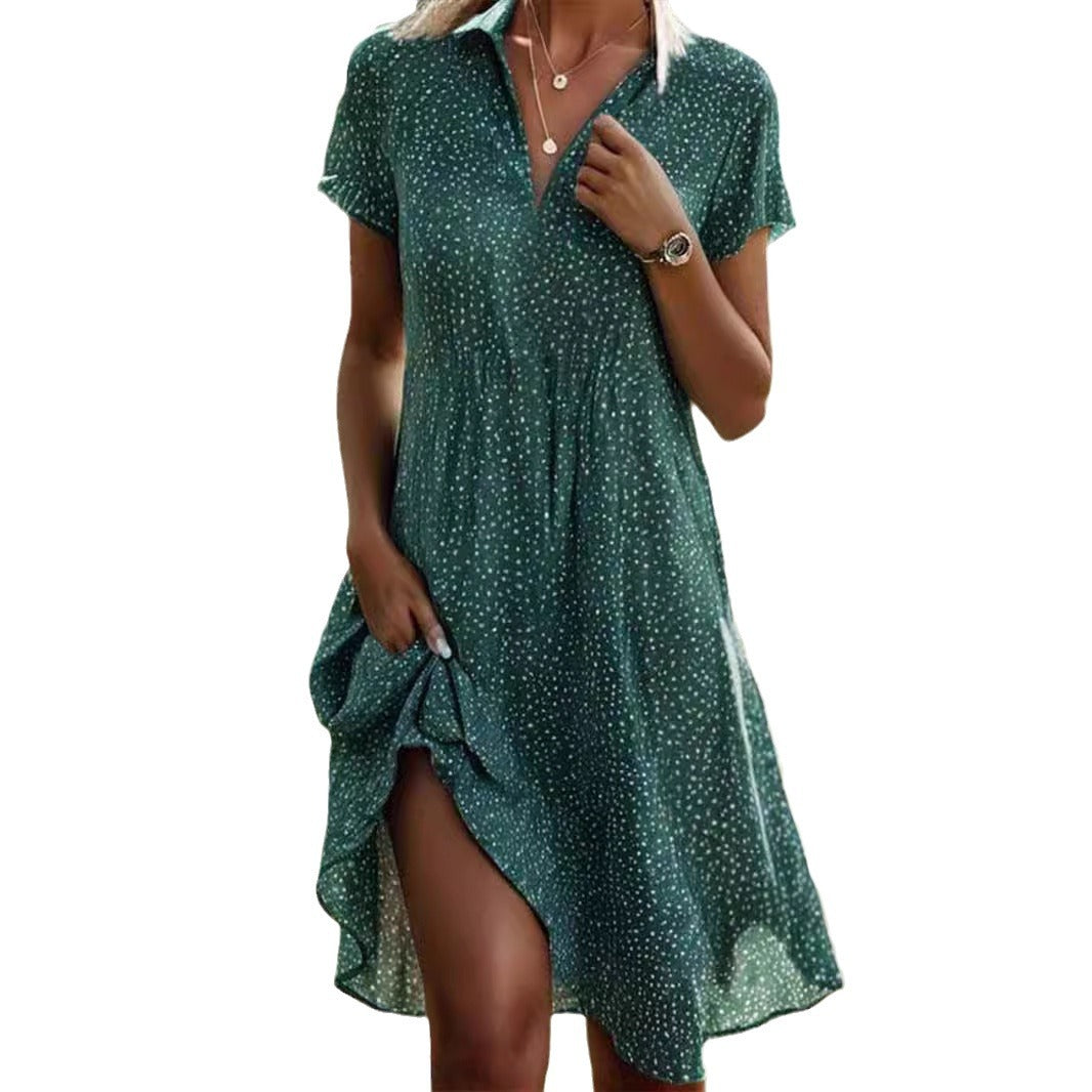 Damen Hemdkleid mit Polo-Kragen und leichtem, atmungsaktivem Stoff EB