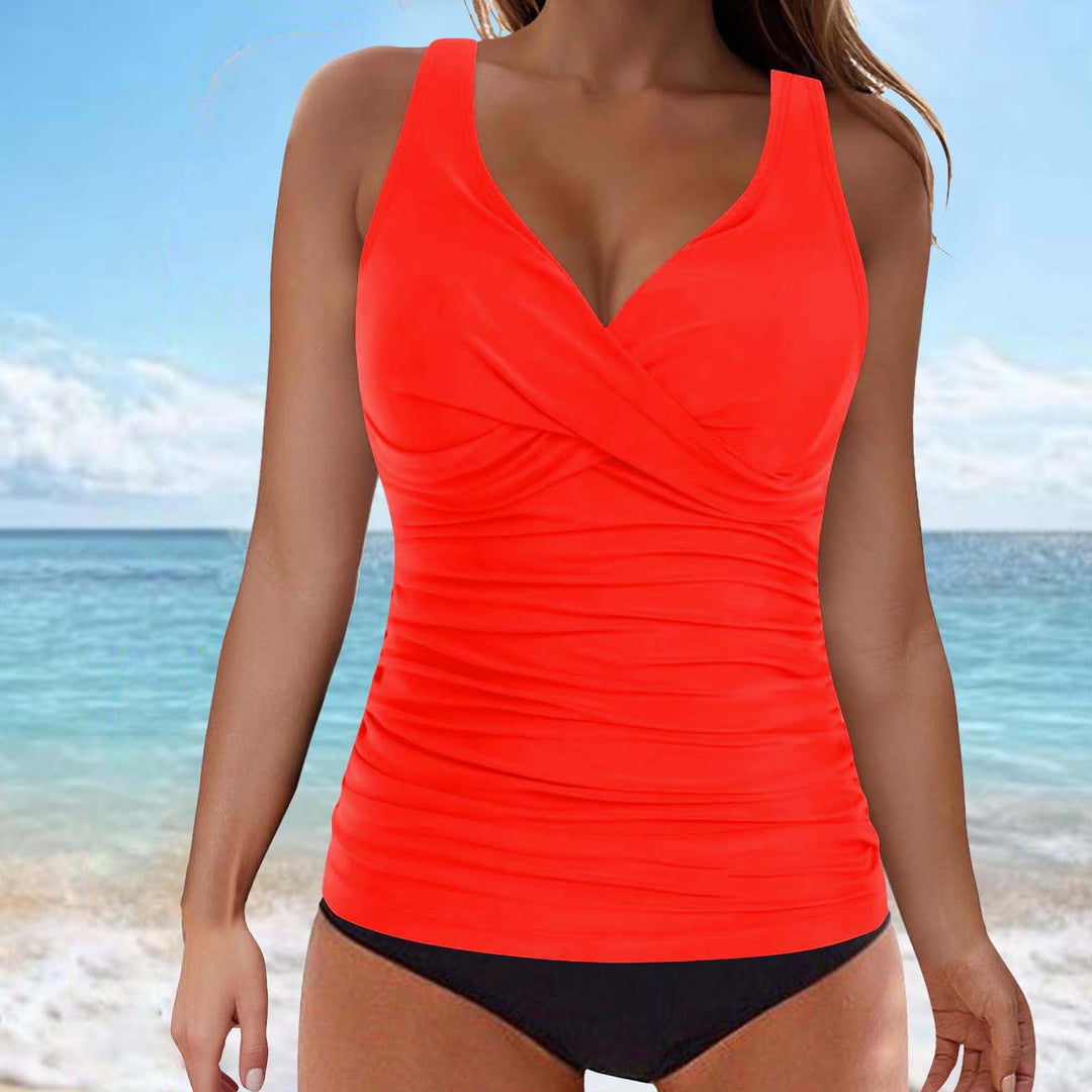 Damen Tankini-Oberteil mit raffiniertem Wickeldesign EB