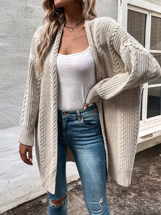 Damen Grobstrick Cardigan mit weitem Schnitt und strukturierter Optik EB