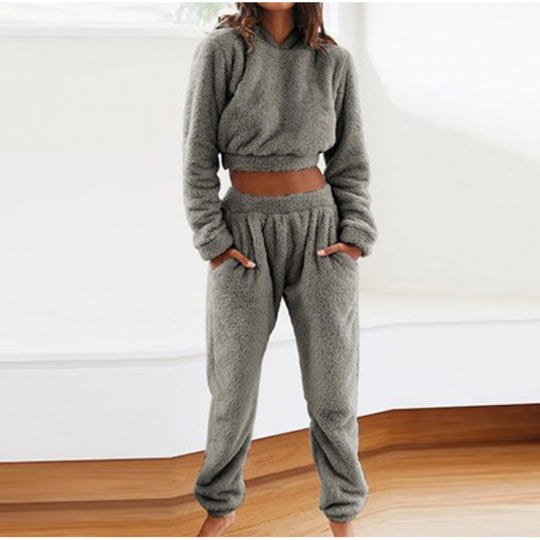 Damen kuscheliges Lounge-Set aus weichem Fleece EB