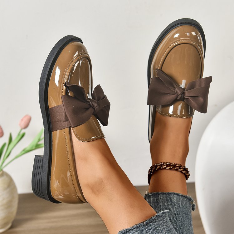 Damen elegante Mokassins mit dekorativem Schleifenakzent EB