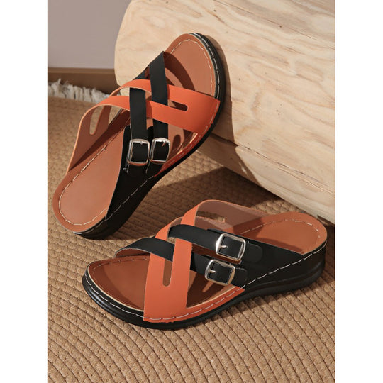 Damen Modische Absatzsandalen mit verstellbaren Riemen und ergonomischer Sohle EB