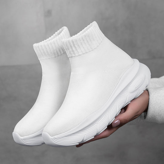 Damen Strick-Sneaker mit hohem Schaft und flexibler Sohle EB