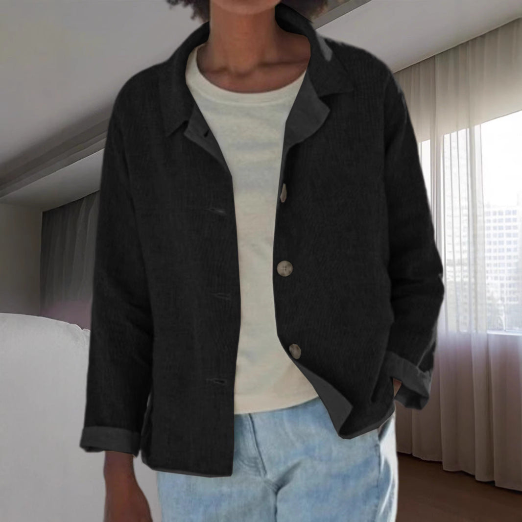 Damen Leichte Überwurfjacke mit strukturiertem Webmuster EB