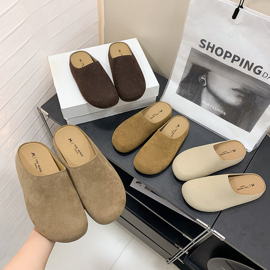 Damen bequeme Pantoletten aus hochwertigem Wildleder mit komfortabler Innensohle EB