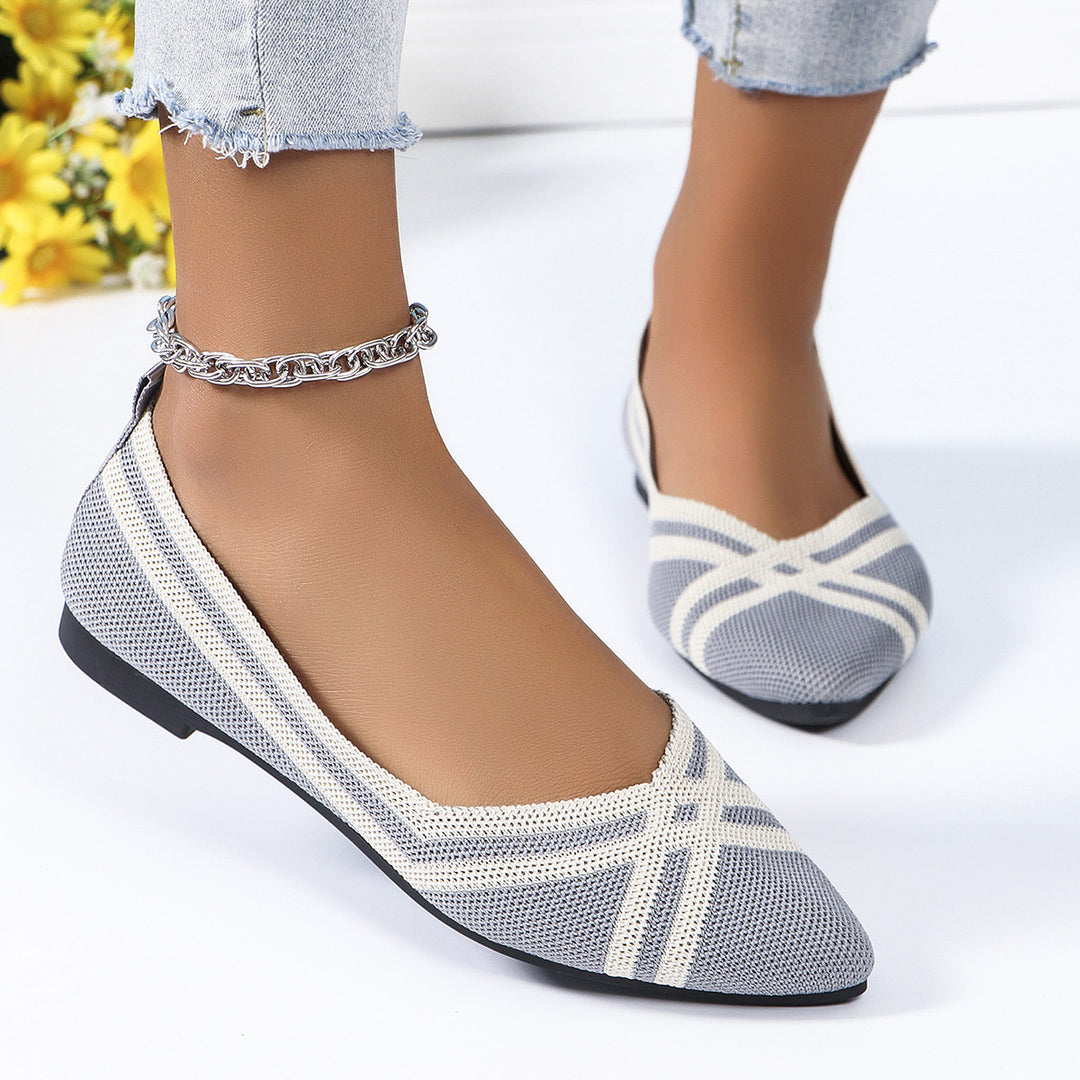 Damen Komfortable Ballerinas mit atmungsaktivem Obermaterial EB