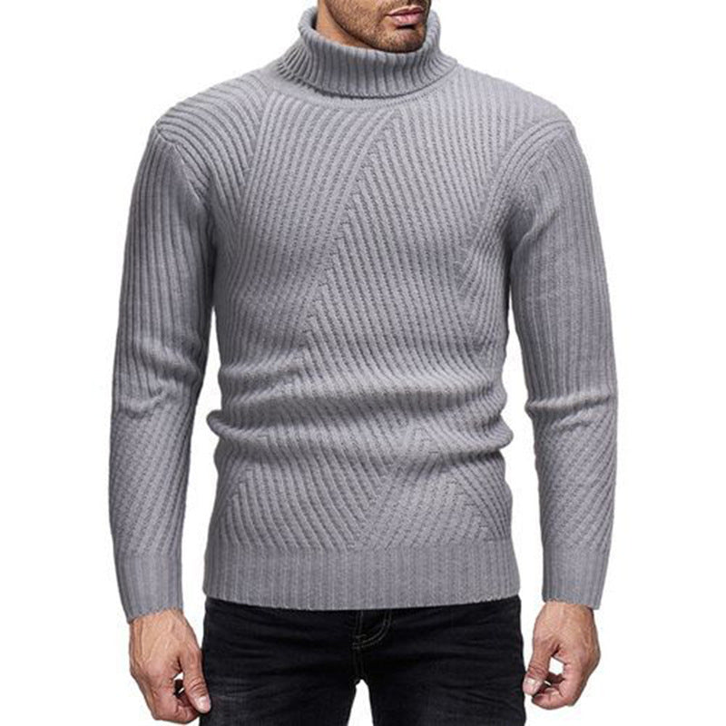 Herren Rollkragenpullover mit strukturiertem Rippdesign EB