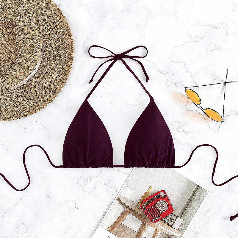 Damen Triangel-Bikini mit verstellbaren Trägern und Bindedetails EB