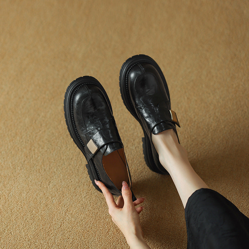 Damen modische Slip-On Schuhe mit dekorativem Schnallenverschluss EB