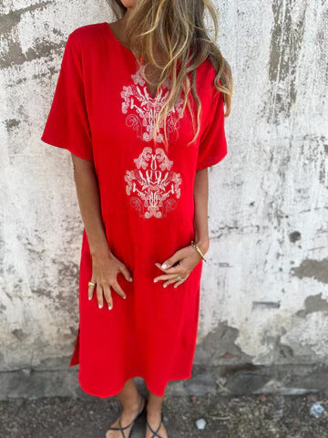 Damen Sommerliches Kleid mit aufwendiger Stickerei EB