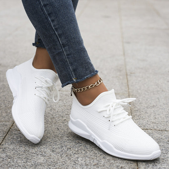 Damen Leichte Sneakers mit atmungsaktivem Obermaterial und elastischer Schnürung EB