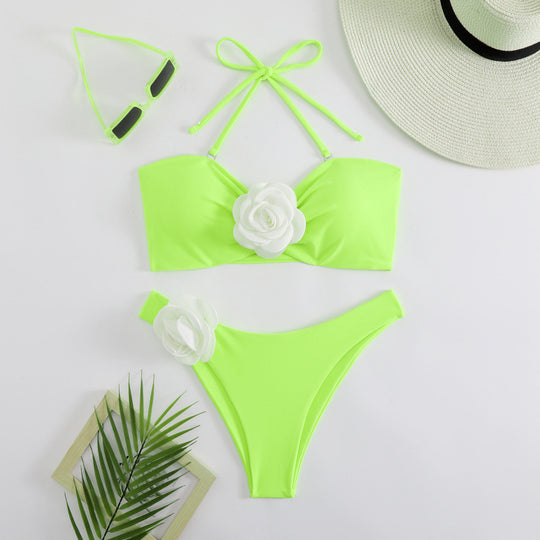 Damen Bikini-Set mit dekorativem Blumenmotiv EB