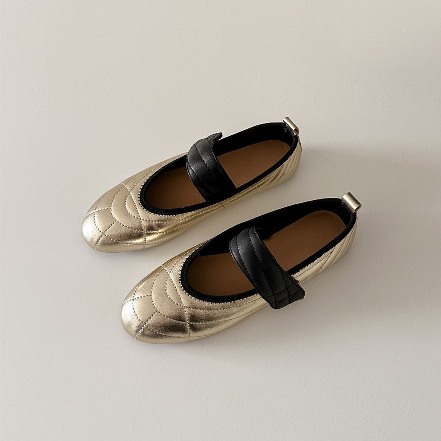 Damen Ballerina mit innovative Riemenverzierung und komfortablem Fußbett EB