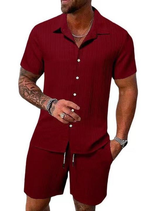 Herren atmungsaktives Sport-Set mit Kurzarm-Hemd und Shorts EB
