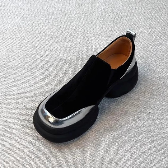 Damen modische Chunky Sneakers mit elastischem Obermaterial und markanter Sohle EB