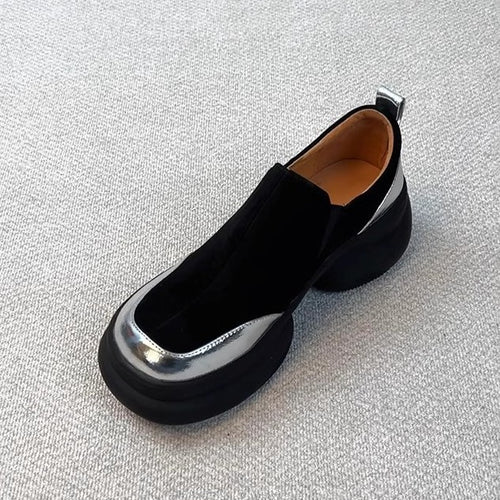 Damen modische Chunky Sneakers mit elastischem Obermaterial und markanter Sohle EB