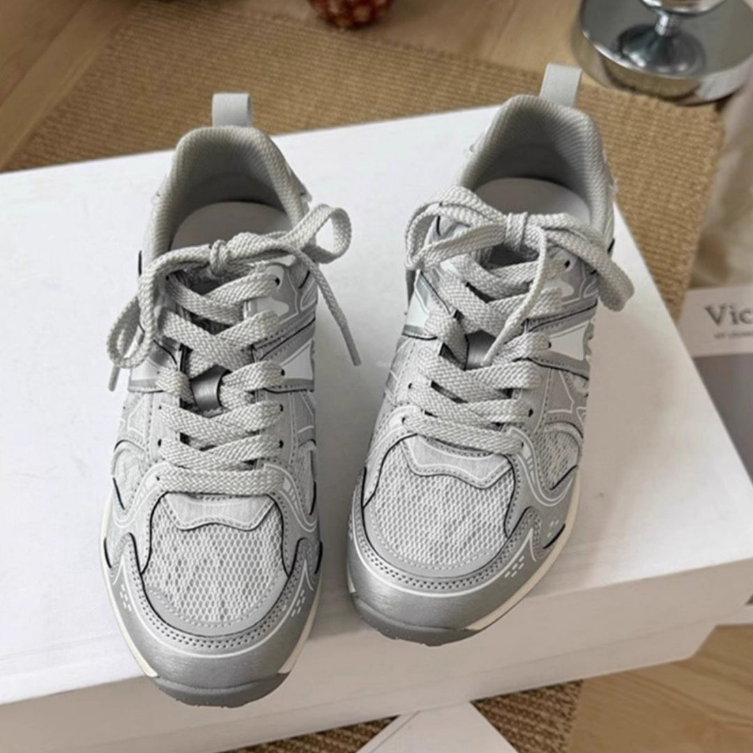 Damen Sportliche Freizeitsneaker mit atmungsaktiver Mesh-Oberfläche und rutschfester Sohle EB