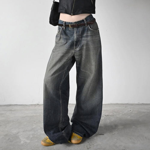 Damenweite Denim-Jeans im lässigen Chino-Stil mit hohem Bund EB