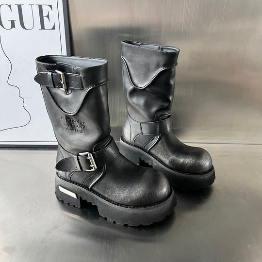Damen modische Stiefel mit markantem Design und robustem Profil EB