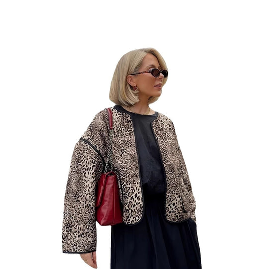 Damen attraktive Jacke im angesagten Leopardenmuster EB