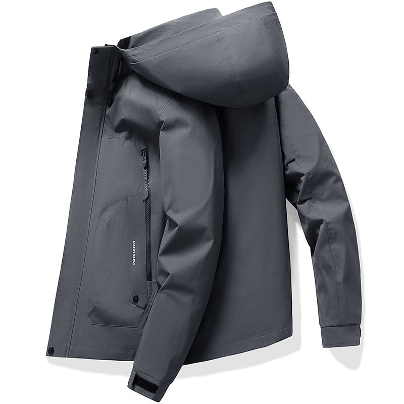Men's  waterproof breathable hooded softshell jacket with taped seams EB
