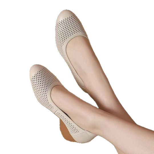 Damen Elegante und atmungsaktive Ballerinas mit Durchbrochenem Design EB