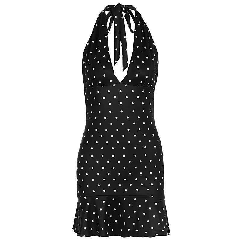 Damen Kleid mit Neckholder und Rocksaum EB