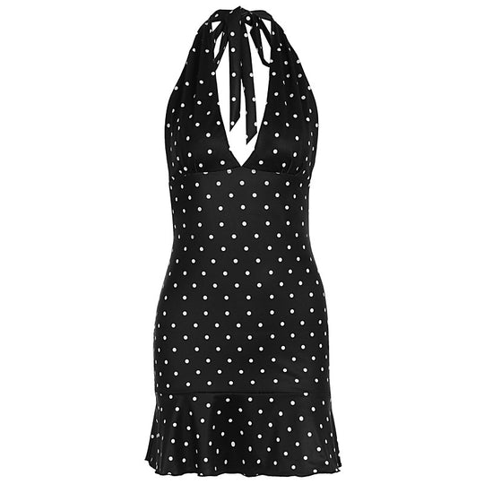 Damen Kleid mit Neckholder und Rocksaum EB