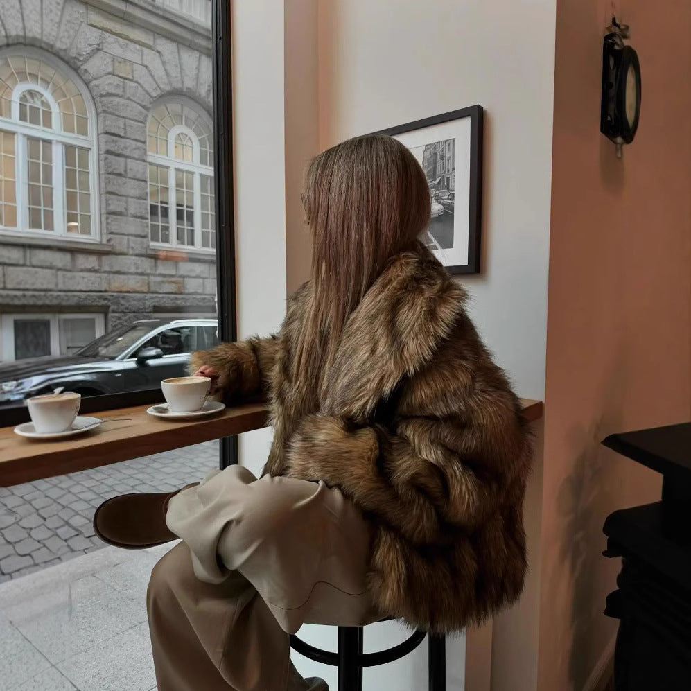 Damen Kuschelige Faux-Fur Jacke mit weichem Innenfutter EB