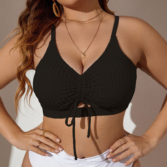 Damen Bikinioberteil mit raffiniertem Rüschendesign und verstellbaren Trägern EB