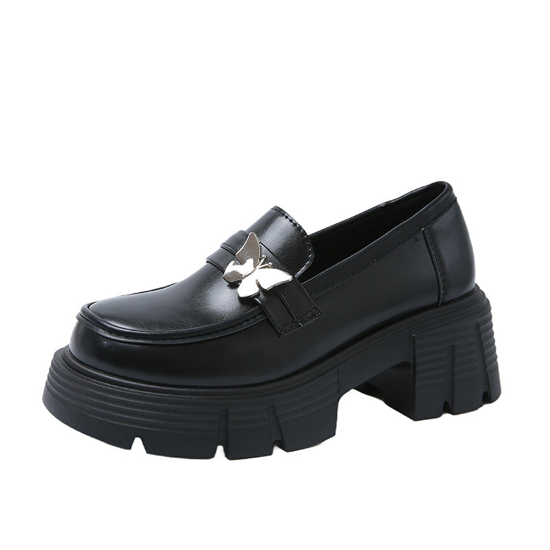 Damen komfortable Loafers mit glänzendem Finish und robuster Sohle EB