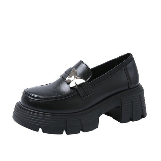 Damen komfortable Loafers mit glänzendem Finish und robuster Sohle EB