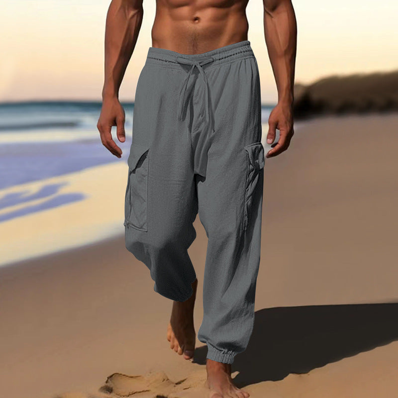 Herren lässige Cargo-Hose mit verstellbarem Bund und praktischen Seitentaschen EB