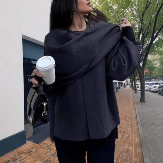 Damen elegante und gemütliche Capejacke EB