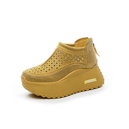 Damen Komfortable Plateau-Sneaker mit atmungsaktivem Obermaterial und modischem Design EB