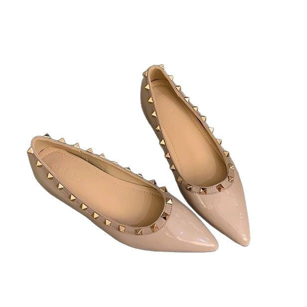 Damen elegante Ballerinas mit modischen Nietenakzenten und komfortabler Innensohle EB