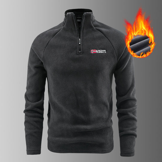 Herren wärmender Microfleece-Troyer mit Halbreißverschluss, ergonomischen Raglanärmeln und kuscheliger Innenstruktur EB